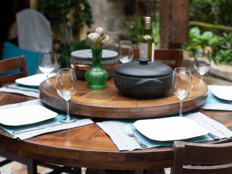 Terrasse bei Sonnenuntergang